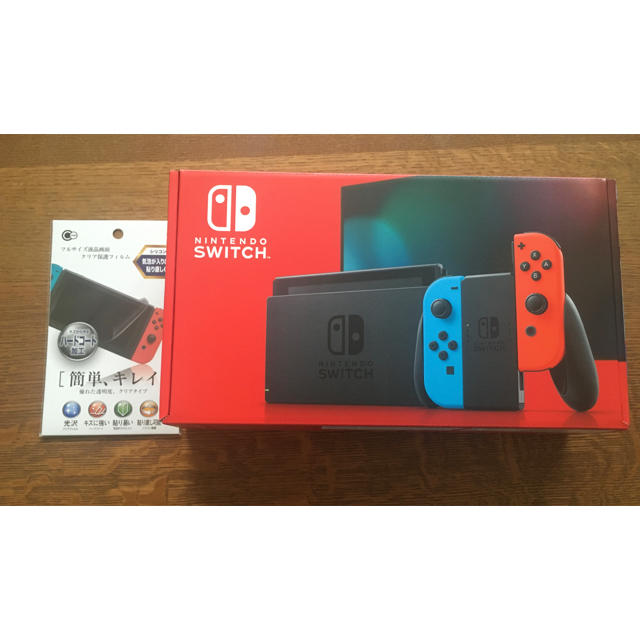 Nintendo Switch 本体 スイッチ ネオン 画面の保護フィルム付 3