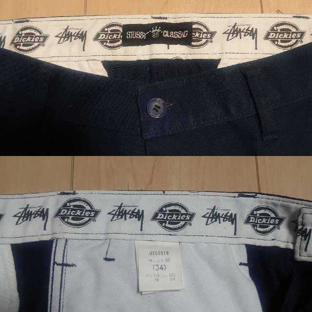 STUSSY(ステューシー)のん様専用　STUSSY×Dickies　ワークパンツ　ネイビー メンズのパンツ(ワークパンツ/カーゴパンツ)の商品写真