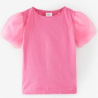 ザラ(ZARA)の新品☆ZARA ザラ オーガンザスリーブトップス(Tシャツ(半袖/袖なし))