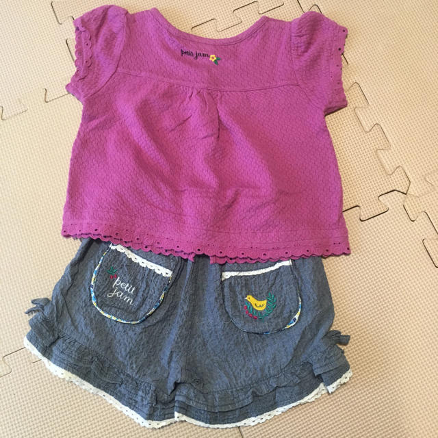 Petit jam(プチジャム)のプチジャム上下2点セット　90.95 キッズ/ベビー/マタニティのキッズ服女の子用(90cm~)(Tシャツ/カットソー)の商品写真