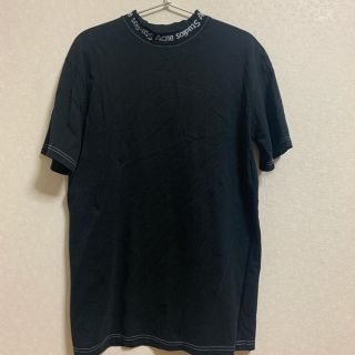 アクネ(ACNE)のAcne Studios ロゴブラックTシャツ(Tシャツ/カットソー(半袖/袖なし))