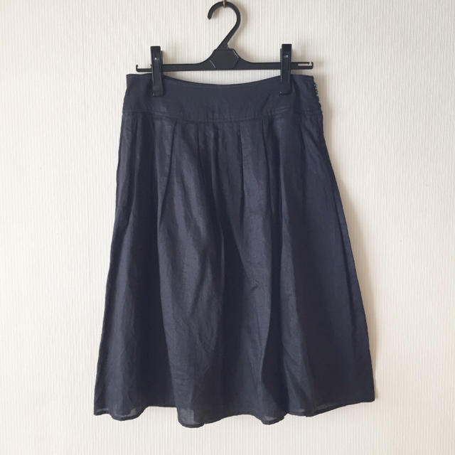 MUJI (無印良品)(ムジルシリョウヒン)の無印良品 麻100%フレアースカート レディースのスカート(ひざ丈スカート)の商品写真