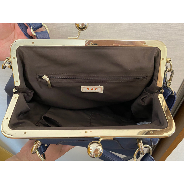 SAC(サック)のショルダーバッグ　SAC がま口　ネイビー　斜めがけ　SAC's BAR レディースのバッグ(ショルダーバッグ)の商品写真