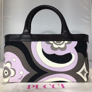 エミリオプッチ(EMILIO PUCCI)のEMILIO PUCCI/エミリオプッチ　ハンドバッグ/キャンバス/パープル系(ハンドバッグ)