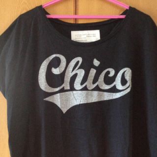 フーズフーチコ(who's who Chico)の黒 ショート丈T(Tシャツ(半袖/袖なし))