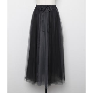 ダブルスタンダードクロージング(DOUBLE STANDARD CLOTHING)のチュール配色スカート　ブラック(ロングスカート)