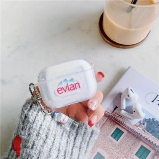 AirPods Pro ケース カバー エビアン evian 紛失防止 映え(ヘッドフォン/イヤフォン)