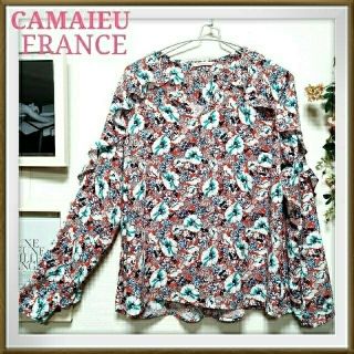 カマイウ(Camaieu)の★美品★花柄ブラウス フランス製  フリル袖 camaieu  (シャツ/ブラウス(長袖/七分))