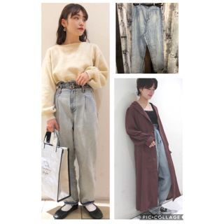 ダブルクローゼット(w closet)のwcloset★ベルト付きタックマムパンツ★b1点のみ(デニム/ジーンズ)