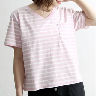 新品　WEGO USAコットンVネックTシャツ　レディース(Tシャツ(半袖/袖なし))