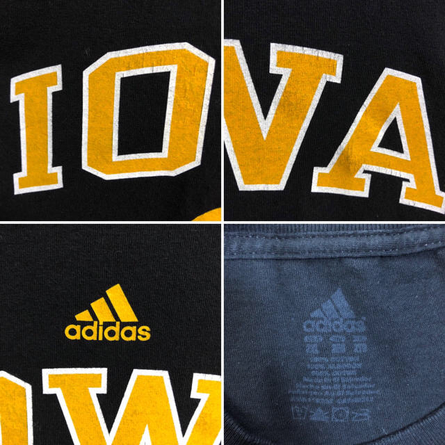 adidas(アディダス)の【激レア】 アディダス IOWAホーキーズ アメフト Tシャツ XXL 黒 メンズのトップス(Tシャツ/カットソー(半袖/袖なし))の商品写真