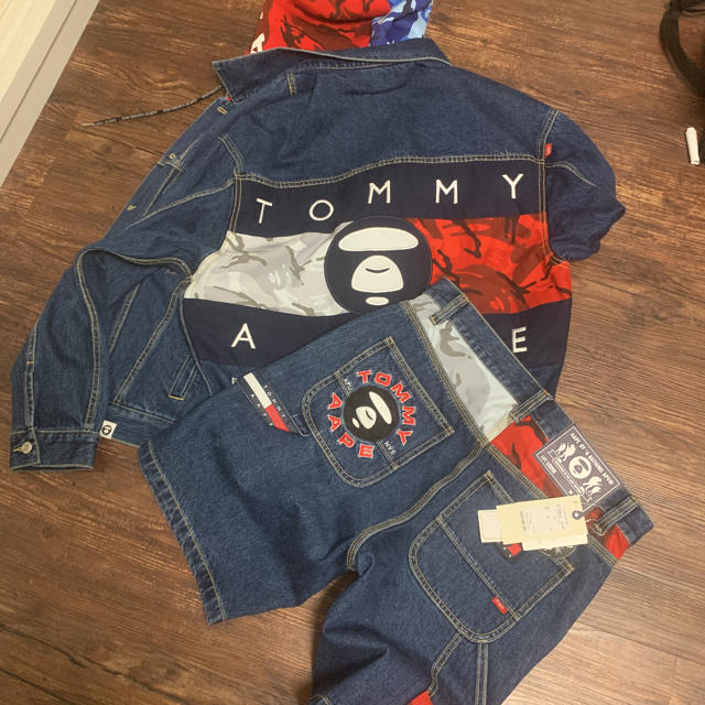 即日発送】 APE BATHING A aape セットアップ サイズS jeans tommy Gジャン/デニムジャケット 