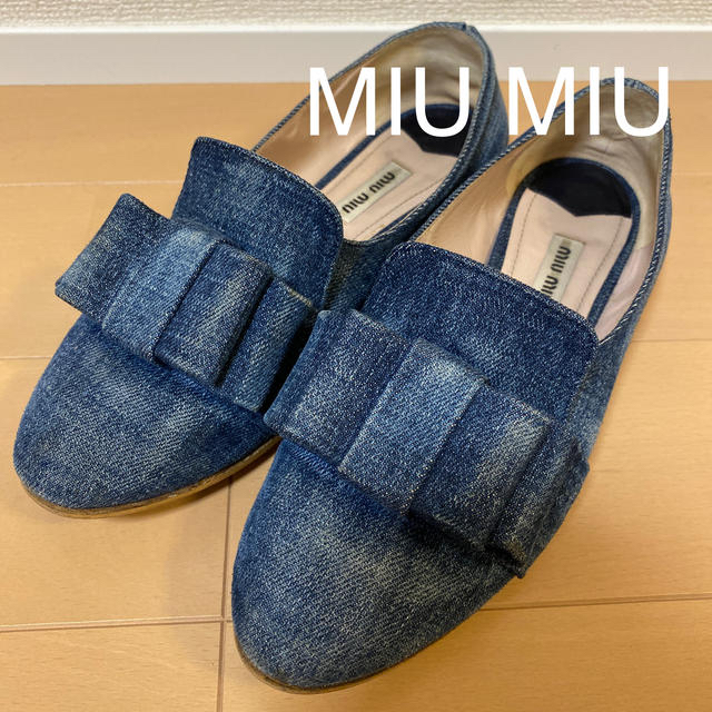 miumiu ミュウミュウ 厚底 スニーカー ヒール 靴 シューズ 脚長 デニム