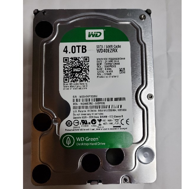 WD40EZRX 内蔵HDD 4TB WD Green