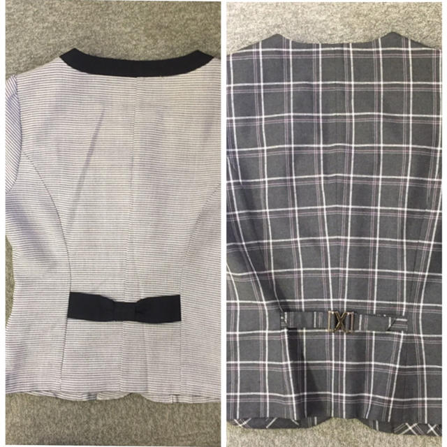 事務服上下 5点 13号 美品/受付制服/OL制服/ベストスカートブラウス