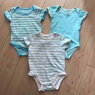 ベビーギャップ(babyGAP)のbaby GAP あかちゃん本舗☆グリーン 半袖肌着 ロンパース3枚セット(肌着/下着)