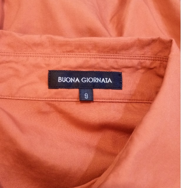 BUONA GIORNATA(ボナジョルナータ)の七分袖ブラウス　9号　綿100%　オレンジ色　BUONA GIORNATA レディースのトップス(シャツ/ブラウス(長袖/七分))の商品写真
