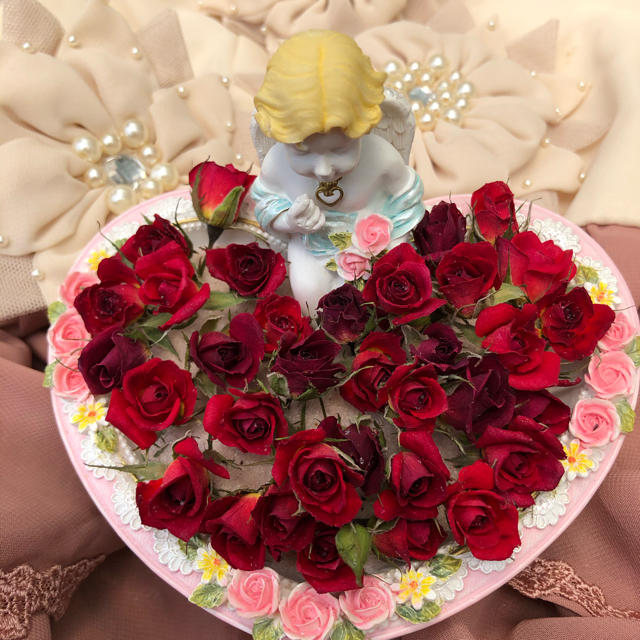 ミニミニ薔薇★ミニバラ ドライフラワー★20輪セット+おまけ2輪付き★花材　素材 ハンドメイドのフラワー/ガーデン(ドライフラワー)の商品写真