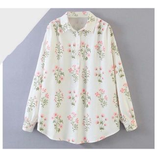 ザラ(ZARA)の1952＊S/S vintage調 レトロ 復古 花柄 シャツ(シャツ/ブラウス(長袖/七分))