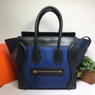 セリーヌ(celine)のレア✨定価42万✨CELINE ラゲージ　マイクロショッパー　バイカラー(ハンドバッグ)