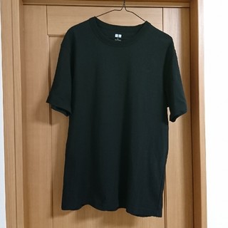 ユニクロ(UNIQLO)のユニクロ 2020年モデル クルーネックTシャツ Lサイズ ブラック 黒 (Tシャツ/カットソー(半袖/袖なし))