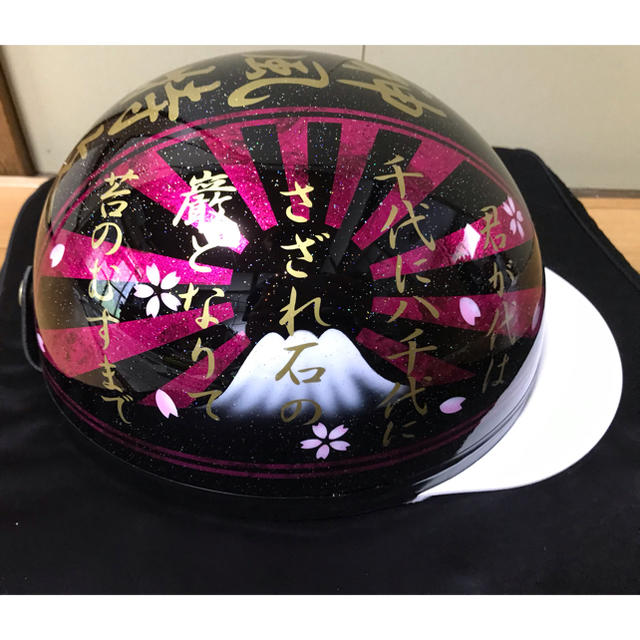 ラップ塗装 富士日章 桜 コルク半 ヘルメットの通販 by paint