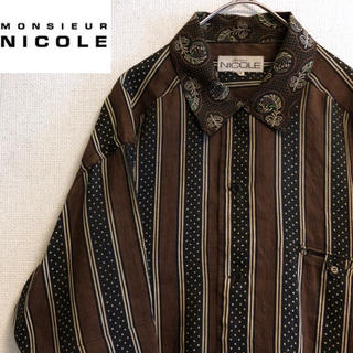 ◆ヴィンテージ◆ monsieur NICOLE オープンカラーシャツ