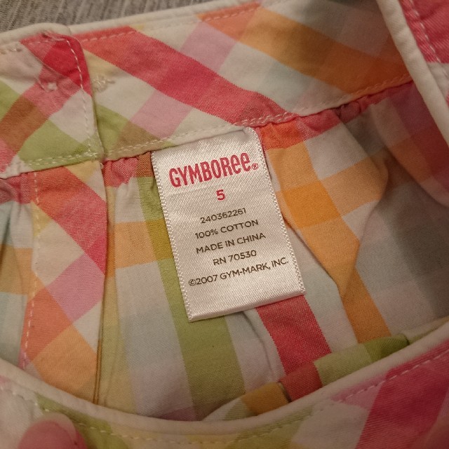 GYMBOREE(ジンボリー)のGYMBOREE ジンボリー カラフルチェック 半袖 ブラウス 5T 110ｃｍ キッズ/ベビー/マタニティのキッズ服女の子用(90cm~)(ブラウス)の商品写真