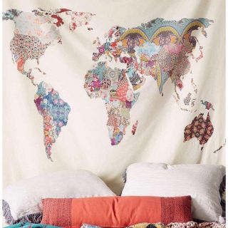 アーバンアウトフィッターズ(Urban Outfitters)のUrbanOutfitters 世界地図タペストリー 150×150 おしゃれ(その他)