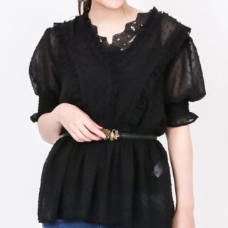 アクシーズファム(axes femme)の今季アクシーズファム  ドットドビーチュニックブラウス(シャツ/ブラウス(半袖/袖なし))