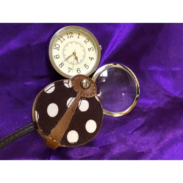 ルーペ付きキーホルダー時計 レディースのファッション小物(キーホルダー)の商品写真