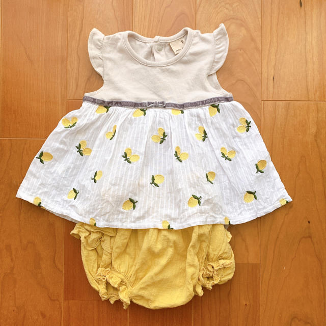 petit main(プティマイン)のプティマイン　レモン🍋セットアップ キッズ/ベビー/マタニティのベビー服(~85cm)(ワンピース)の商品写真