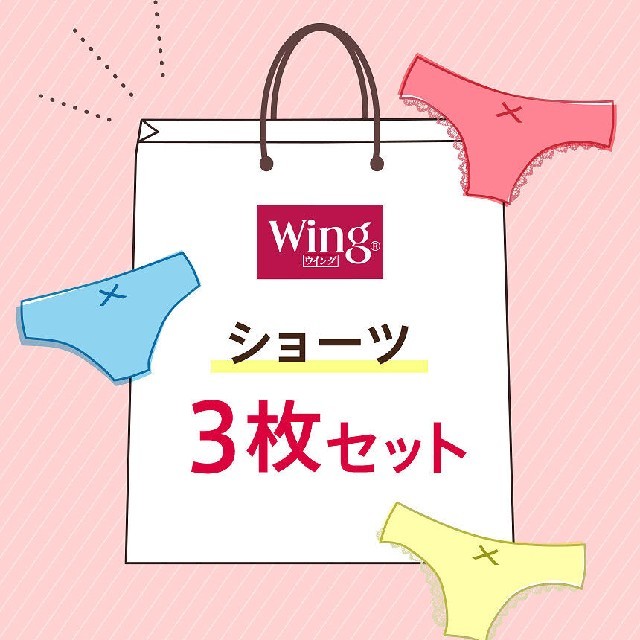 Wing(ウィング)の【本日限定お値下げ】新品未開封【wing　ウイング　ショーツ３点セット】 レディースの下着/アンダーウェア(ショーツ)の商品写真