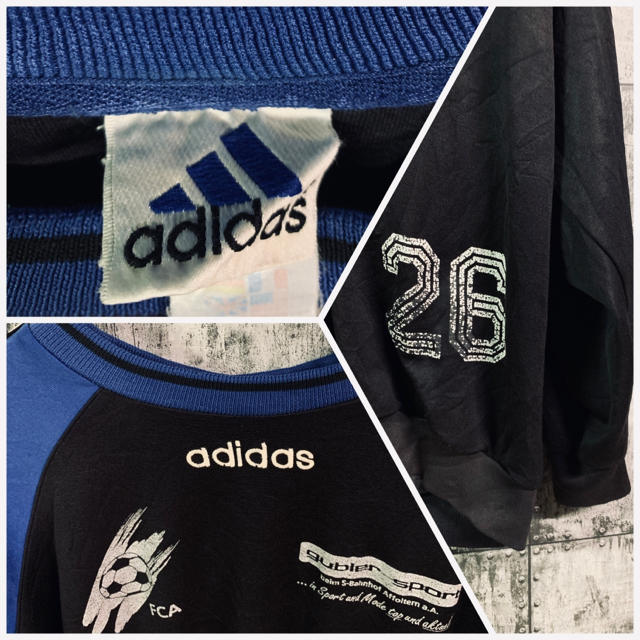 adidas(アディダス)の【レア】vintage adidas アディダス カバーオール　ロゴ刺繍　90s メンズのトップス(スウェット)の商品写真