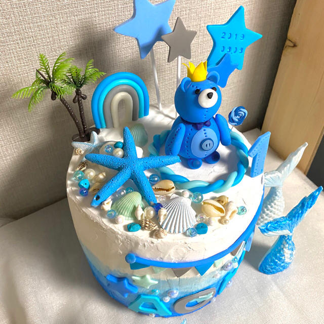 クレイケーキ フェイクケーキ 1歳 お誕生日 海を感じるインテリア ケーキの通販 By Ietohito S Shop ラクマ