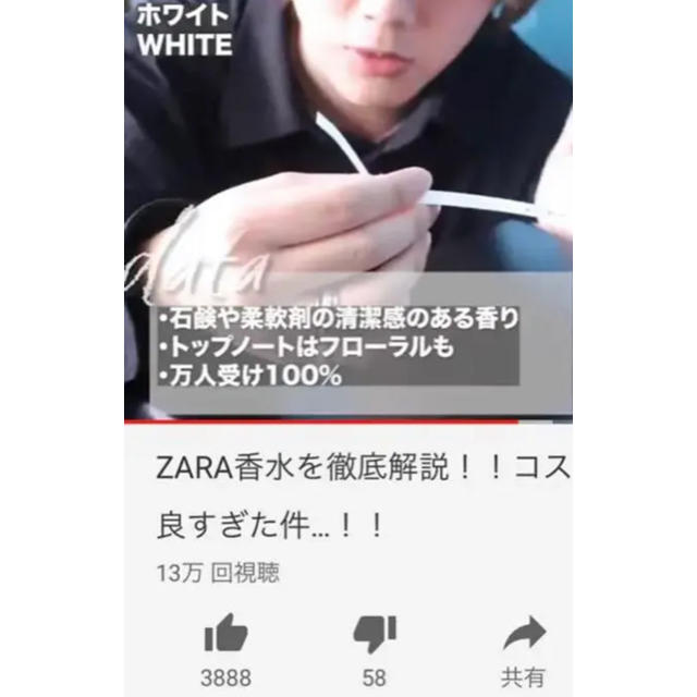 ZARA(ザラ)の【新品】ZARA/White オードトワレ 90ml コスメ/美容の香水(ユニセックス)の商品写真