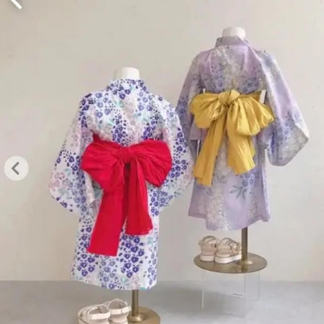 petit main(プティマイン)の新品 プティマイン  藤の花浴衣 120cm キッズ/ベビー/マタニティのキッズ服女の子用(90cm~)(甚平/浴衣)の商品写真