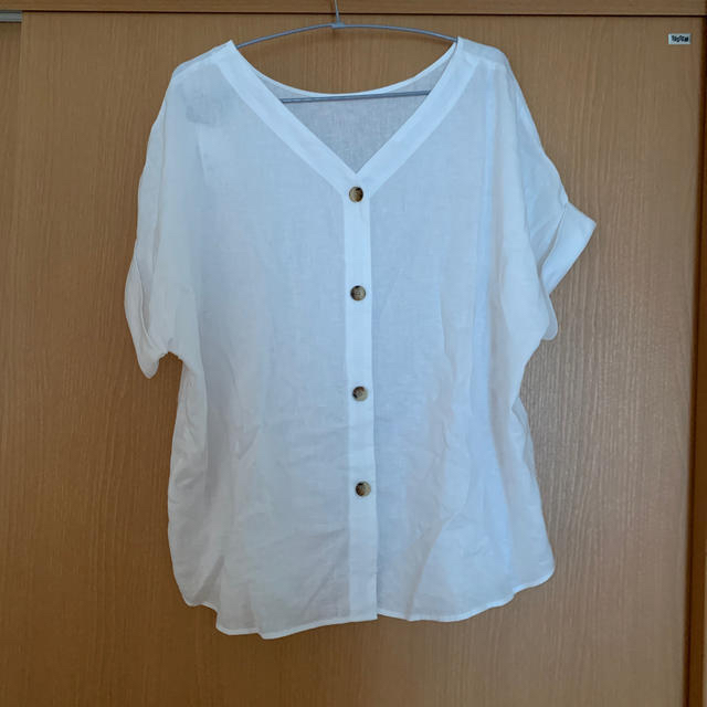 GU(ジーユー)のGUリネンブレンド2ウェイブラウス レディースのトップス(シャツ/ブラウス(半袖/袖なし))の商品写真