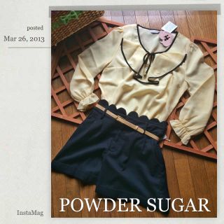 パウダーシュガー(POWDER SUGAR)のパウダーシュガー★スカラップ紺ショーパン(ショートパンツ)