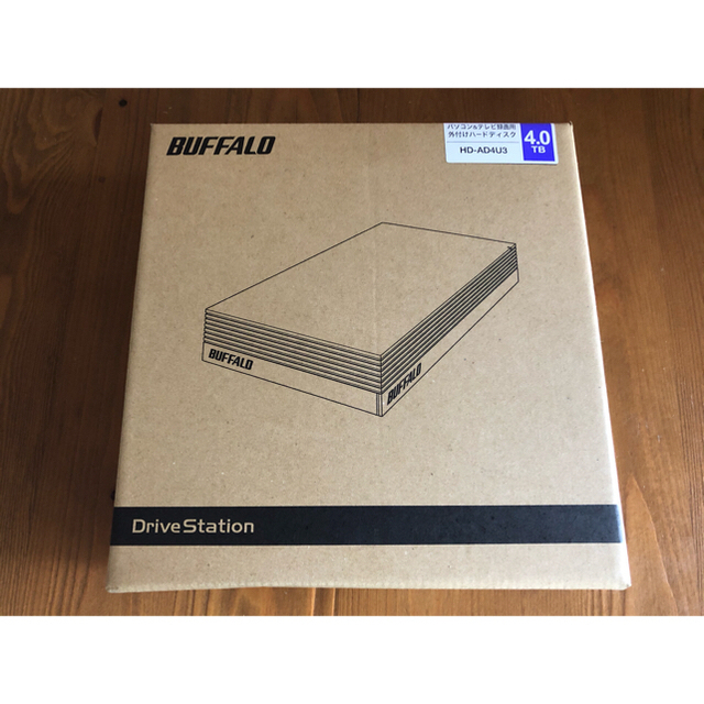 Buffalo(バッファロー)のBUFFALO 外付けハードディスク 4TB HD-AD4U3 ① スマホ/家電/カメラのテレビ/映像機器(その他)の商品写真