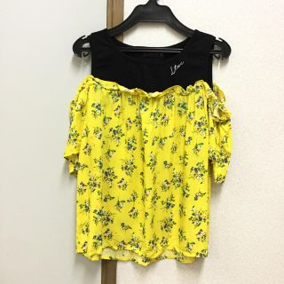 kids❤️花柄オフショルトップス イエロー150(Tシャツ/カットソー)