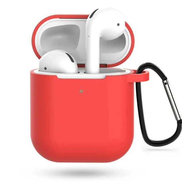 AirPods 1/2 対応ケース赤　シリコン　エアポッツ　AirPodsケース スマホ/家電/カメラのスマホアクセサリー(モバイルケース/カバー)の商品写真