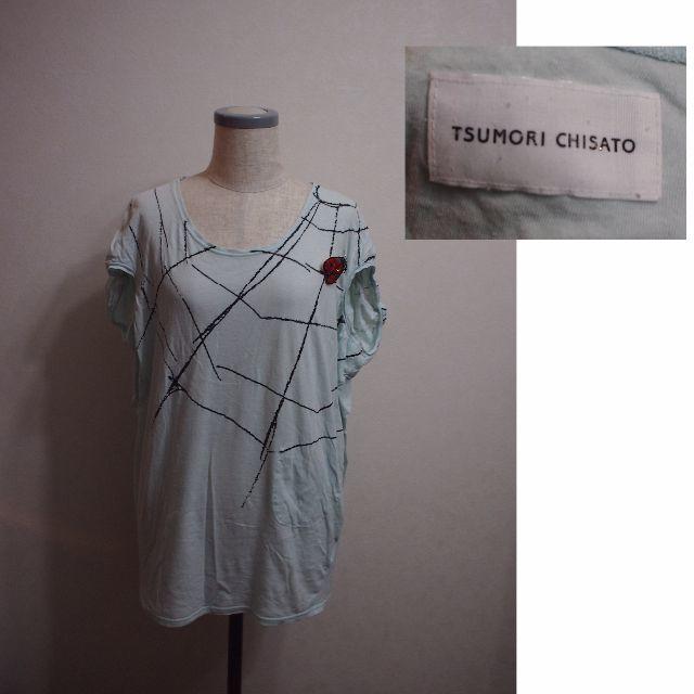 TSUMORI CHISATO(ツモリチサト)のツモリチサトブローチ付フレンチスリーブＴ レディースのトップス(Tシャツ(半袖/袖なし))の商品写真