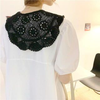 ストール スカーフ ショール レース ブラック 透かし編み 花柄 総柄 総レース(バンダナ/スカーフ)