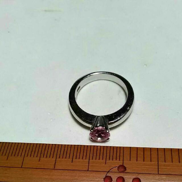 ピンク合成ダイヤモンド シルバー925(純銀) リング
