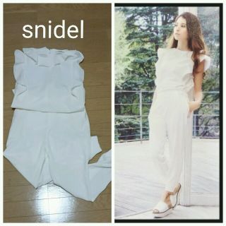 スナイデル(SNIDEL)のノースリーブフリルブラウス×リブパンツ(その他)