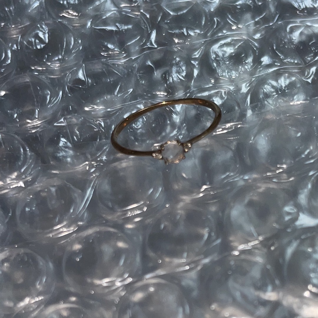 【ミロア】K10ローズクォーツ・ダイヤリング レディースのアクセサリー(リング(指輪))の商品写真