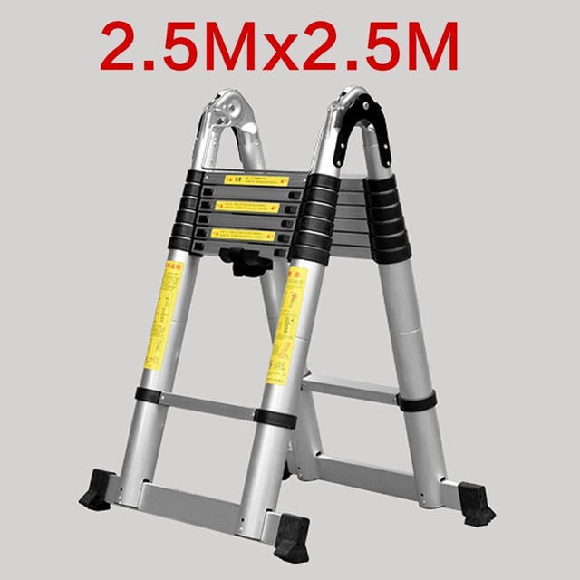 新品 伸縮はしご 最長2M〜5M 耐荷重150kg スーパーラダー アルミ合金-