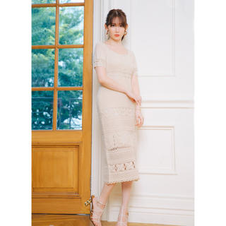 Linen-blend Crochet Summer Dress sand-S(ロングワンピース/マキシワンピース)