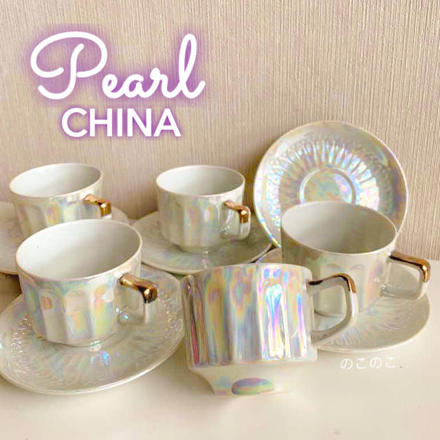 Pearl China コーヒーカップ&ソーサー 5客セット インテリア/住まい/日用品のキッチン/食器(グラス/カップ)の商品写真